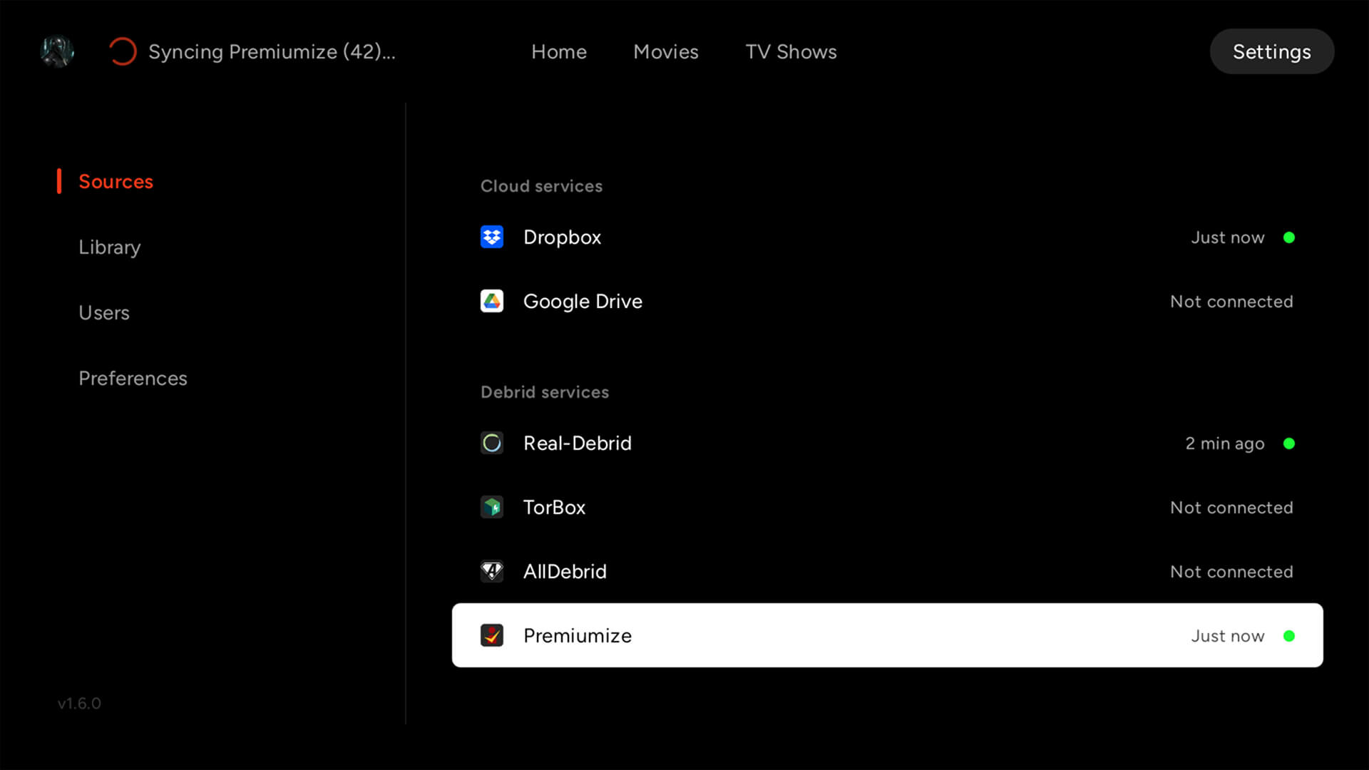Source configuration view